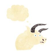 cartoon angry bull head with thought bubble N2