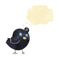 cartoon bird with thought bubble N50
