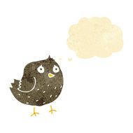 cartoon bird with thought bubble N52