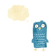 cartoon bird with thought bubble N53