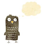 cartoon owl with thought bubble N13