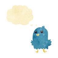 cartoon bird with thought bubble N55
