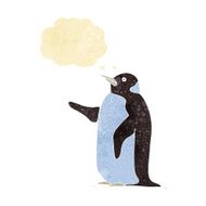 Cartoon Penguin With Thought Bubble N2