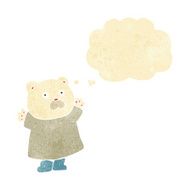 funny cartoon polar bear with thought bubble N5