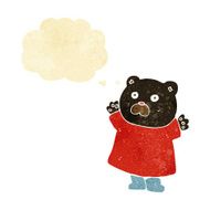 funny cartoon black bear with thought bubble N4