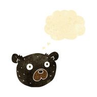 cartoon black bear with thought bubble N13