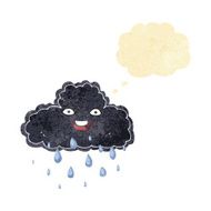 Cartoon Raincloud With Thought Bubble N2