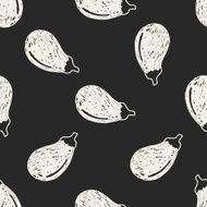 Eggplant doodle seamless pattern background N2