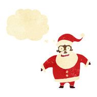 cartoon shocked santa claus with thought bubble N2