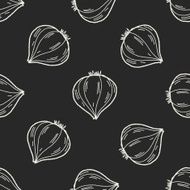 Garlic doodle seamless pattern background N2