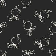 Radish doodle seamless pattern background N4