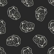 Cabbage doodle seamless pattern background N14