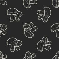 Mushroom doodle seamless pattern background N9