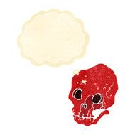 cartoon spooky skull with thought bubble N29