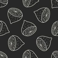 lemon doodle seamless pattern background N3