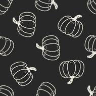 Pumpkin doodle seamless pattern background