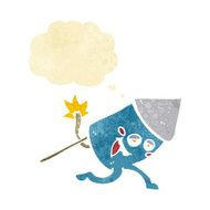 cartoon funny firework character with thought bubble N3