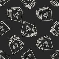 Environmental protection concept Recycled shopping bag doodle seamless pattern background N2