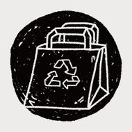 Environmental protection concept Recycled shopping bag doodle N7