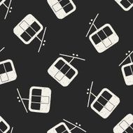 doodle cable car seamless pattern background