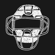 baseball catcher doodle N14