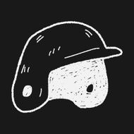 baseball helmet doodle N5