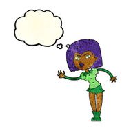 cartoon vampire girl with thought bubble N48