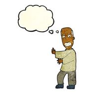 cartoon angry old man with thought bubble N29