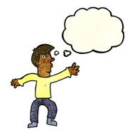 cartoon reaching man with thought bubble N3