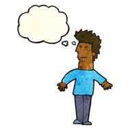 cartoon stressed man with thought bubble N15