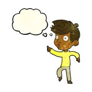 cartoon pointing boy with thought bubble N7