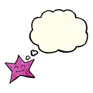 cartoon star character with thought bubble N3