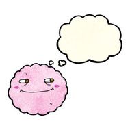 cartoon happy cloud with thought bubble N2