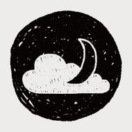 moon and cloud doodle drawing N8