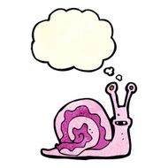 cartoon snail with thought bubble N6