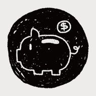 Piggybank doodle drawing N4