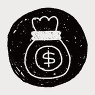 money bag doodle drawing N12