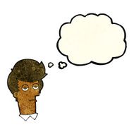 cartoon bored man with thought bubble N8