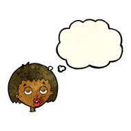 cartoon bored woman with thought bubble N7