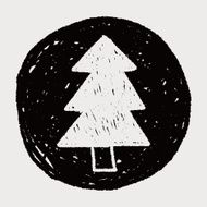 Christmas tree doodle drawing N19