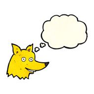 cartoon fox head with thought bubble N4