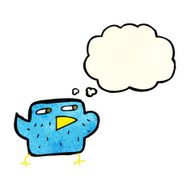 cartoon bird with thought bubble N56