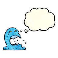 cartoon gross ghost with thought bubble N7