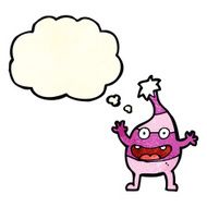 cartoon funny creature with thought bubble N8