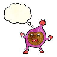 cartoon funny creature with thought bubble N9