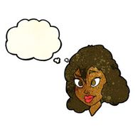 cartoon pretty woman with thought bubble N56