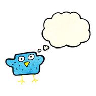 cartoon bird with thought bubble N59