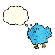 cartoon bird with thought bubble N61