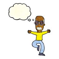 cartoon old man wearing big glasses with thought bubble N3