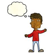 cartoon curious man with thought bubble N14